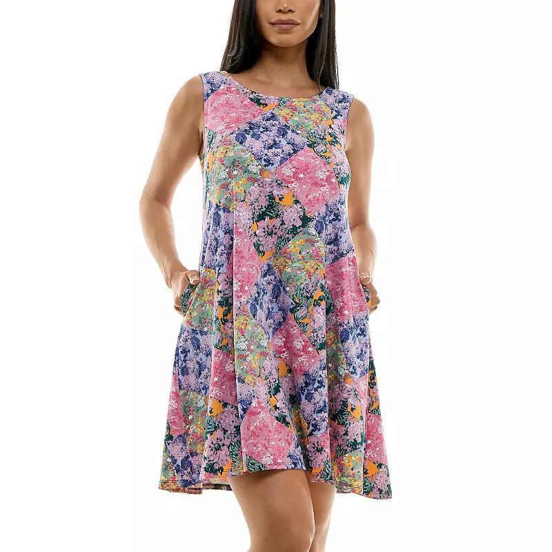 Womens Nina Leonard Floral Swing Dress Dusty Pink Product Image