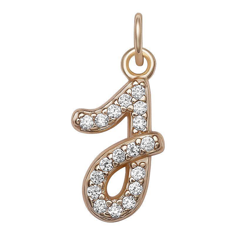 LC Lauren Conrad Sterling Silver Cubic Zirconia Initial Charm, Womens, Grey Product Image