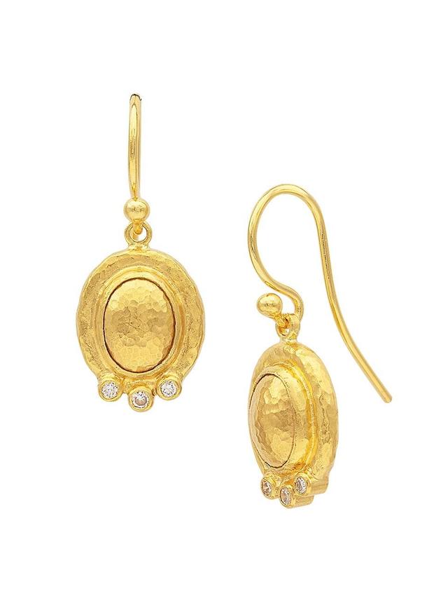 Womens Amulet 24K Yellow Gold & 0.022 TCW Diamond Drop Earrings Product Image