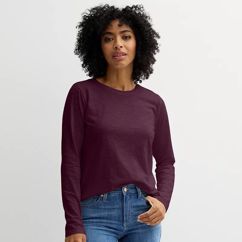 Womens Sonoma Goods For Life Everyday Long Sleeve Crewneck Tee Product Image