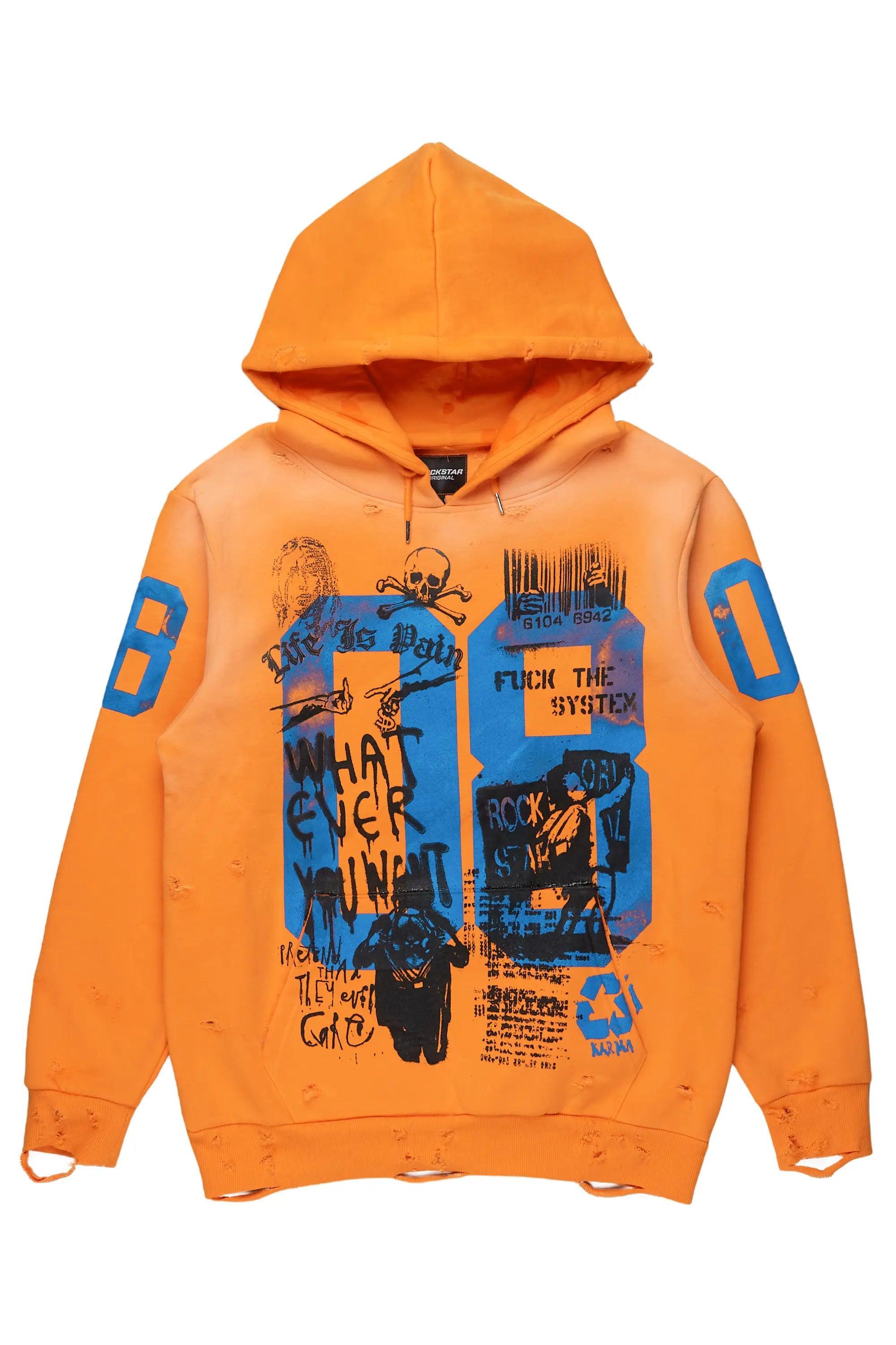 Grill Orange Graphic Hoodie Male Product Image