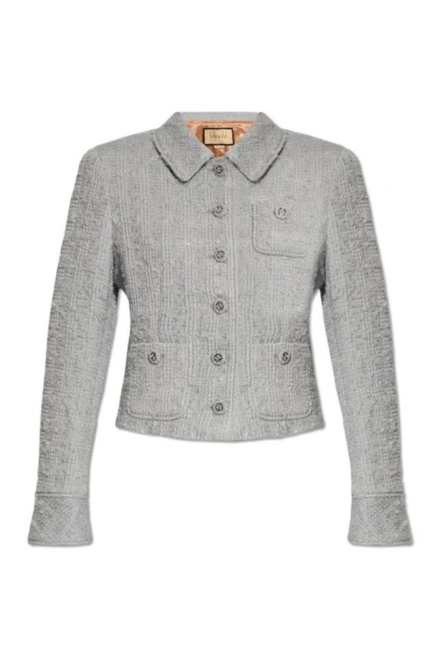 Tweed Blazer In Blue Product Image