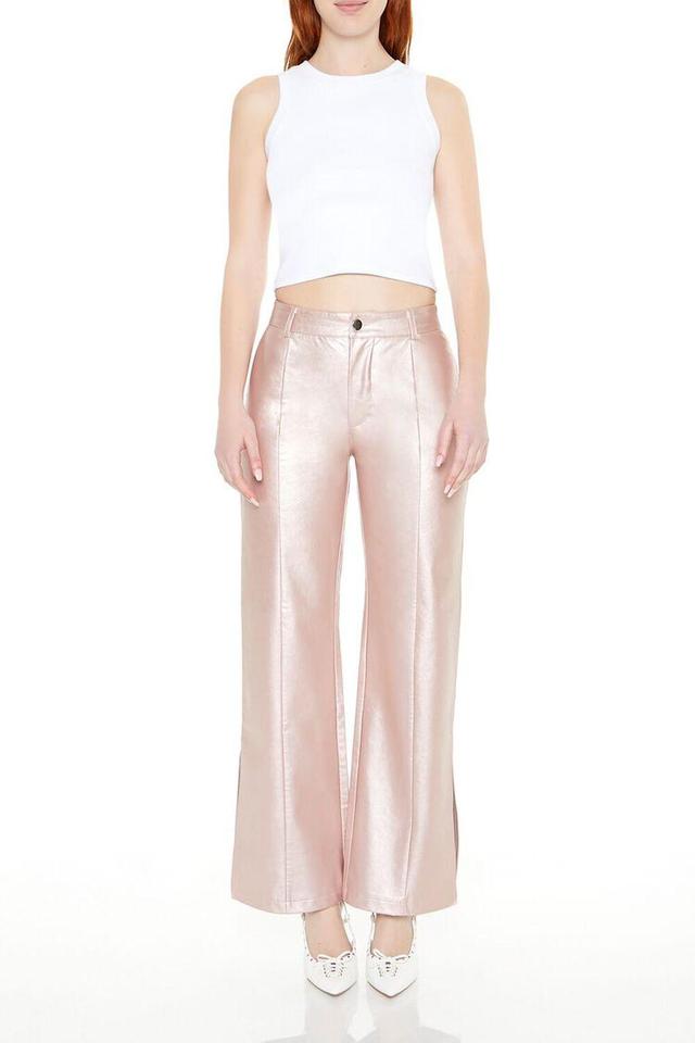 Metallic Wide-Leg Pants | Forever 21 Product Image