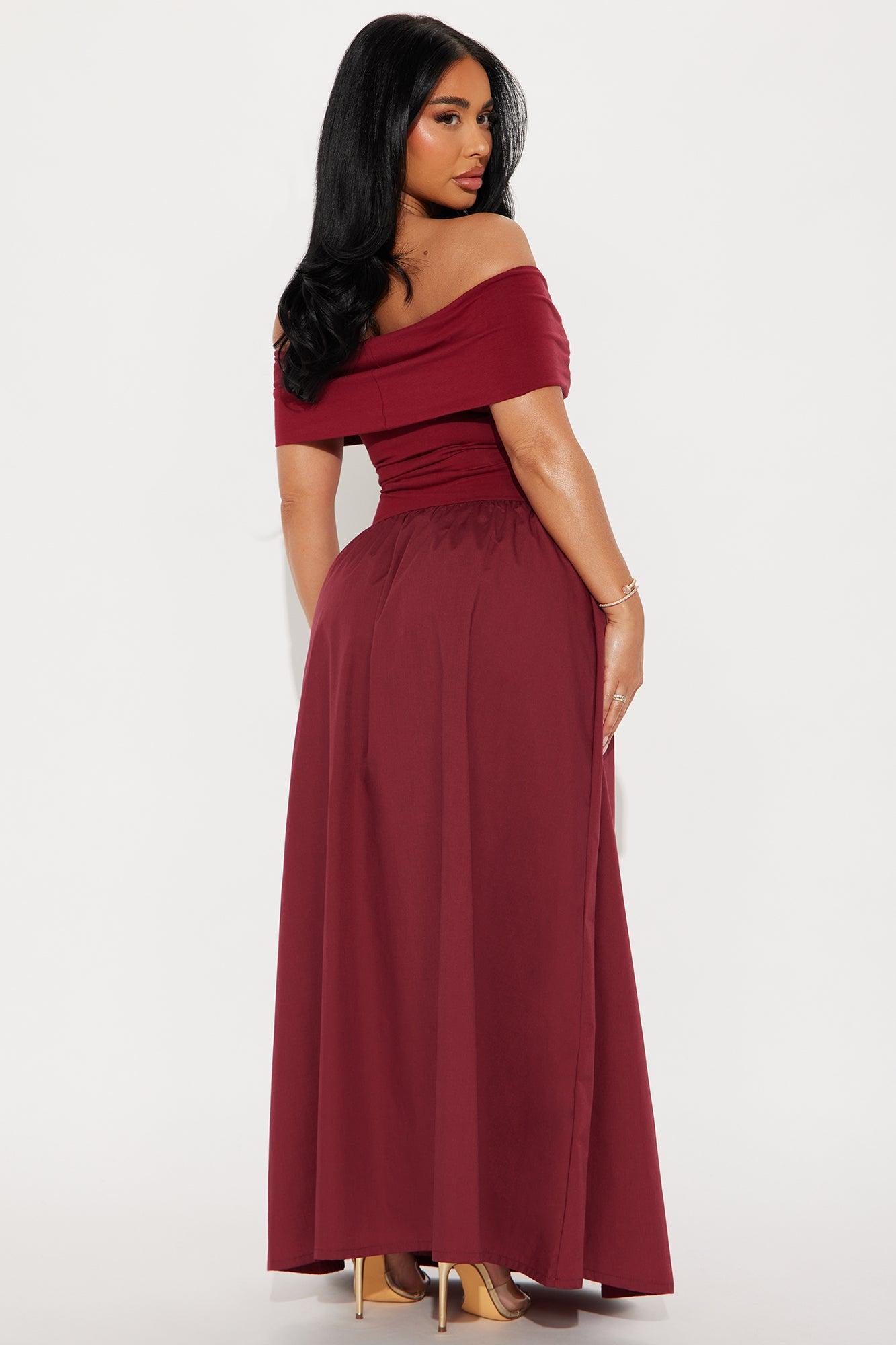 Alice Poplin Maxi Dress - Burgundy Product Image