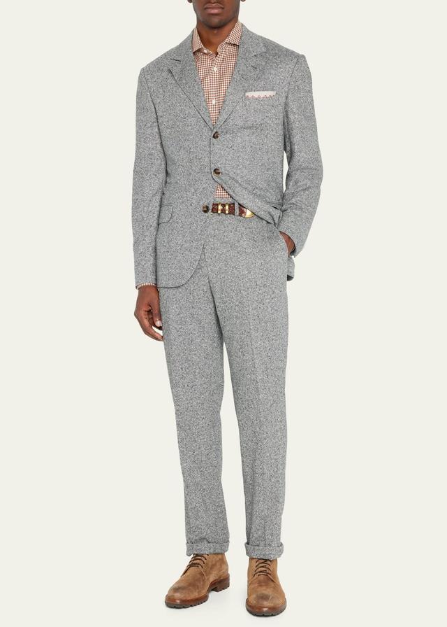 Brunello Cucinelli Men's Wool-Cashmere Two-Piece Suit - Size: 54R EU (43R US) - C001 LIGHT GREY Product Image