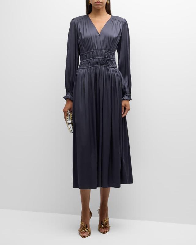 Berenice Ruched A-Line Midi Dress Product Image