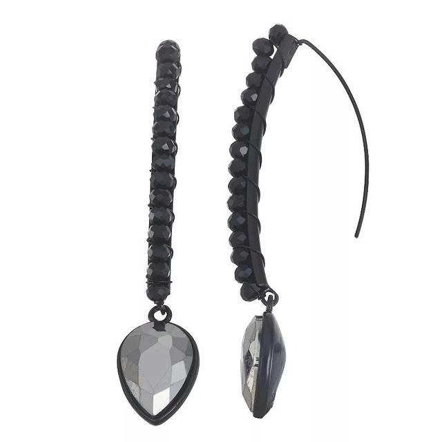 Simply Vera Vera Wang Black Tone Crystal Threader Drop Earrings, Womens Product Image