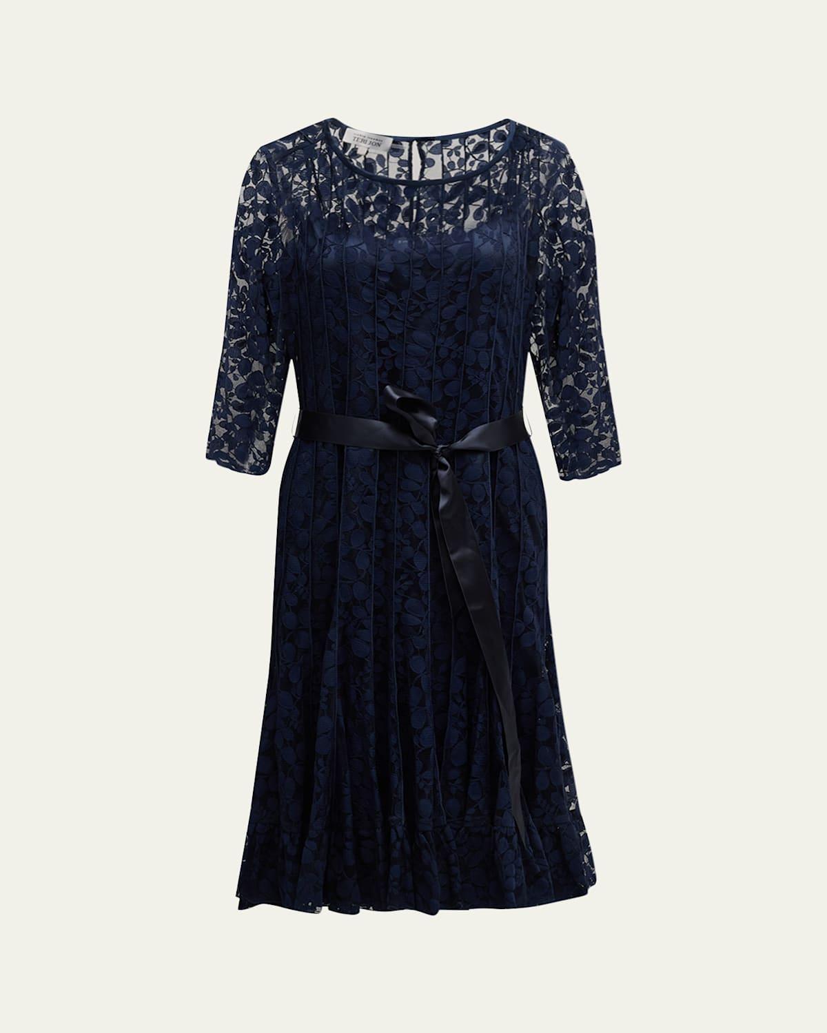 Womens Lace Pintuck Dress Product Image