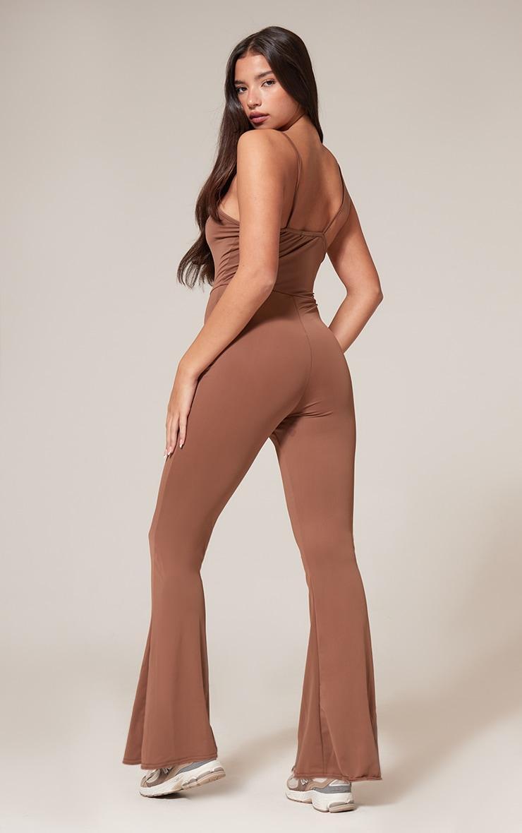 Chocolate Sculpt Strappy Wide Leg Jumpsuit Product Image