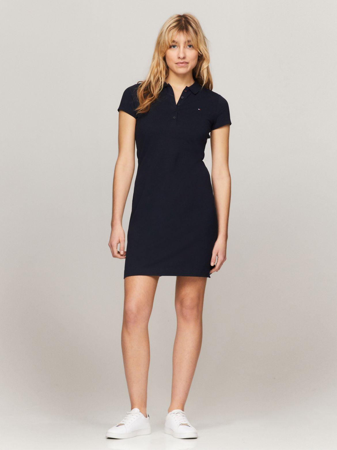 Tommy Hilfiger Women's Stretch Cotton Slim Fit Polo Dress Product Image