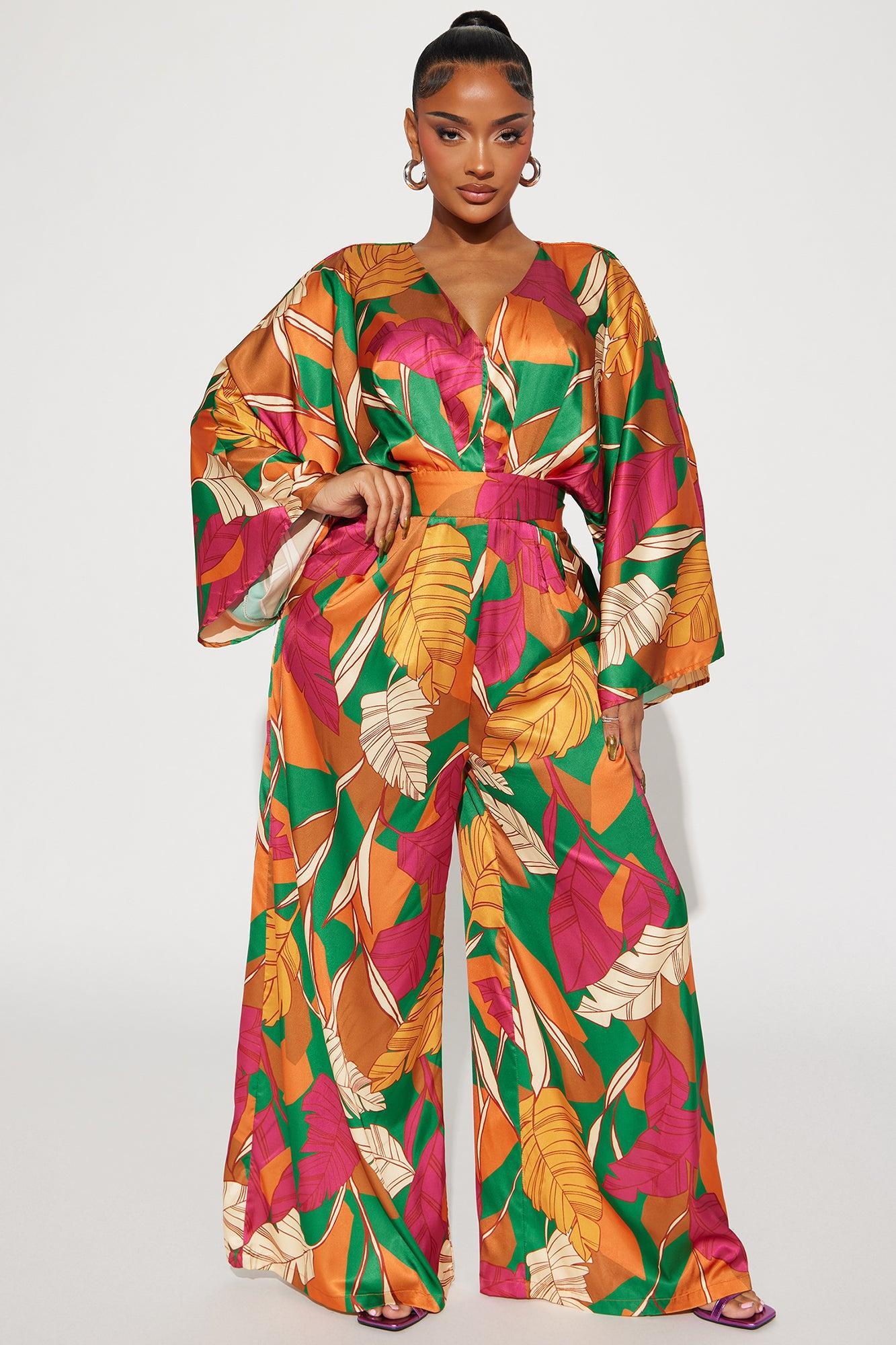 Monaco Satin Jumpsuit - Multi Color Product Image