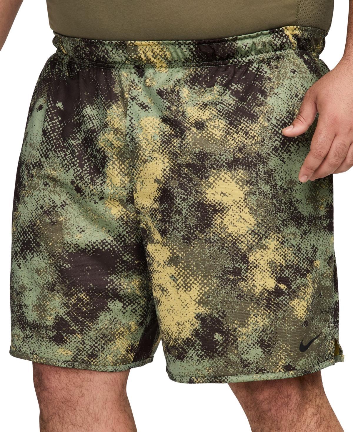 Nike Mens Totality Camo 7 Dri-fit Training Fitness Shorts - Oil Green/black/medium Olive/(black) Product Image