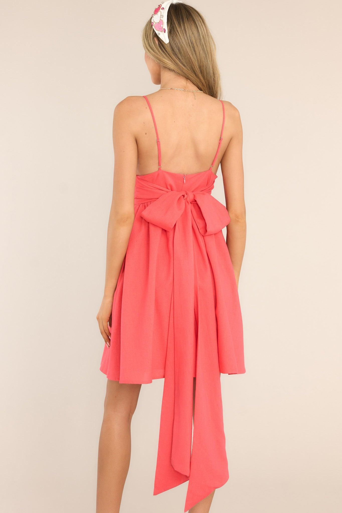 Aura Take The High Road Coral Dress Product Image