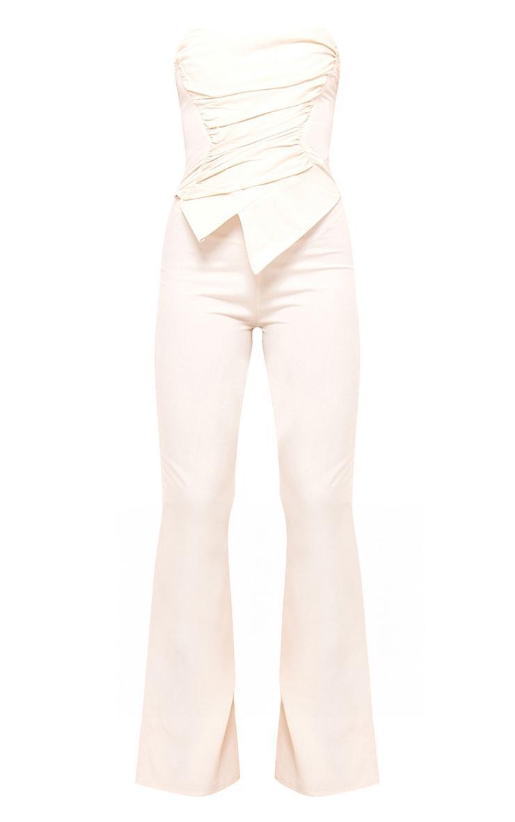 Cream Ruch Pointed Corset Bandeau Jumpsuit Product Image