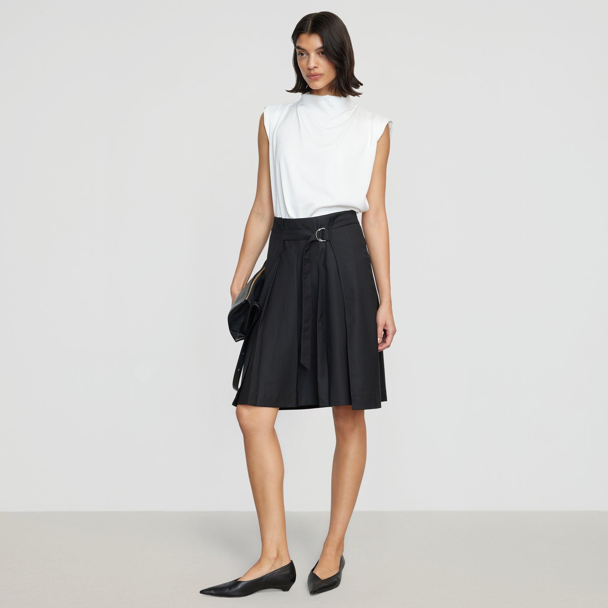 Samira Belted Pleated Skirt Product Image