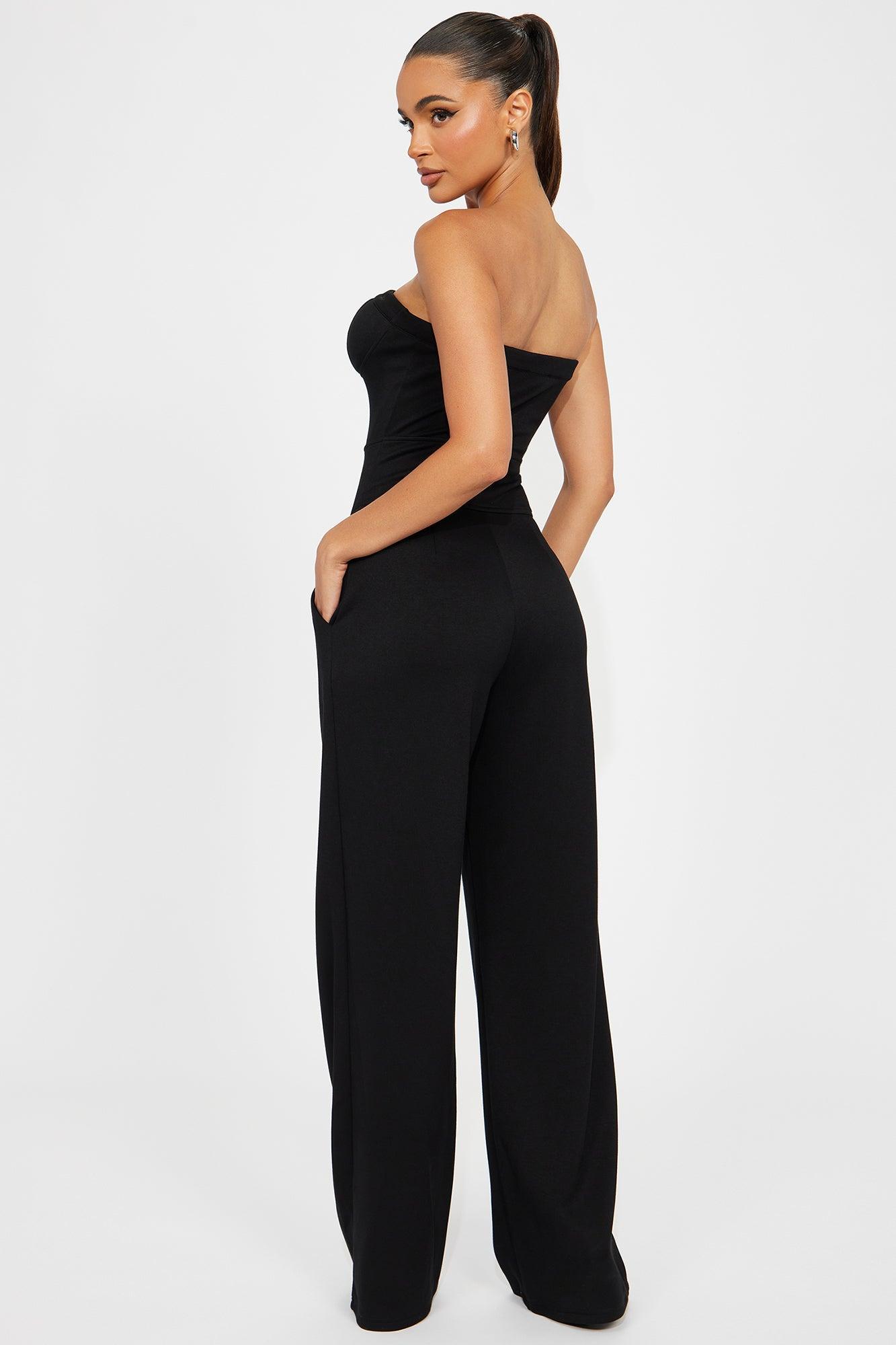 Push The Button Jumpsuit  - Black Product Image