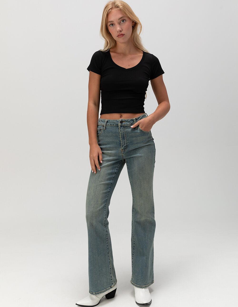 TILLYS V-Neck Rib Womens Tee Product Image