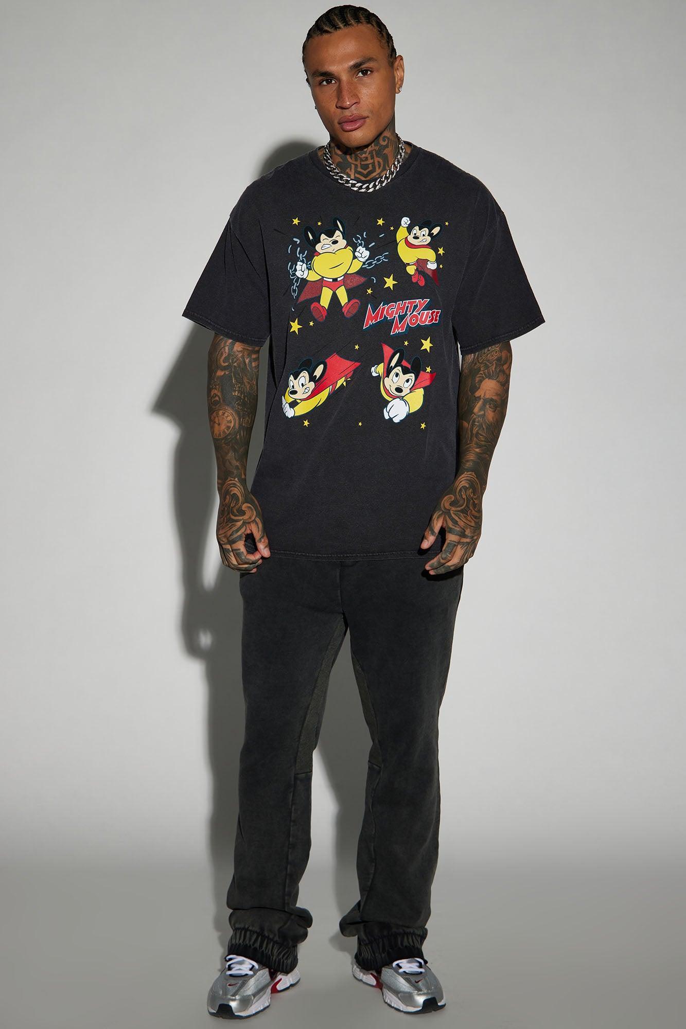 Mighty Mouse To The Rescue Short Sleeve Tee - Black Product Image