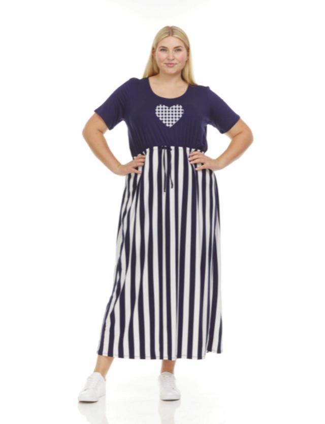 Short Sleeve Crew Neck Maxi Dress - Plus Product Image