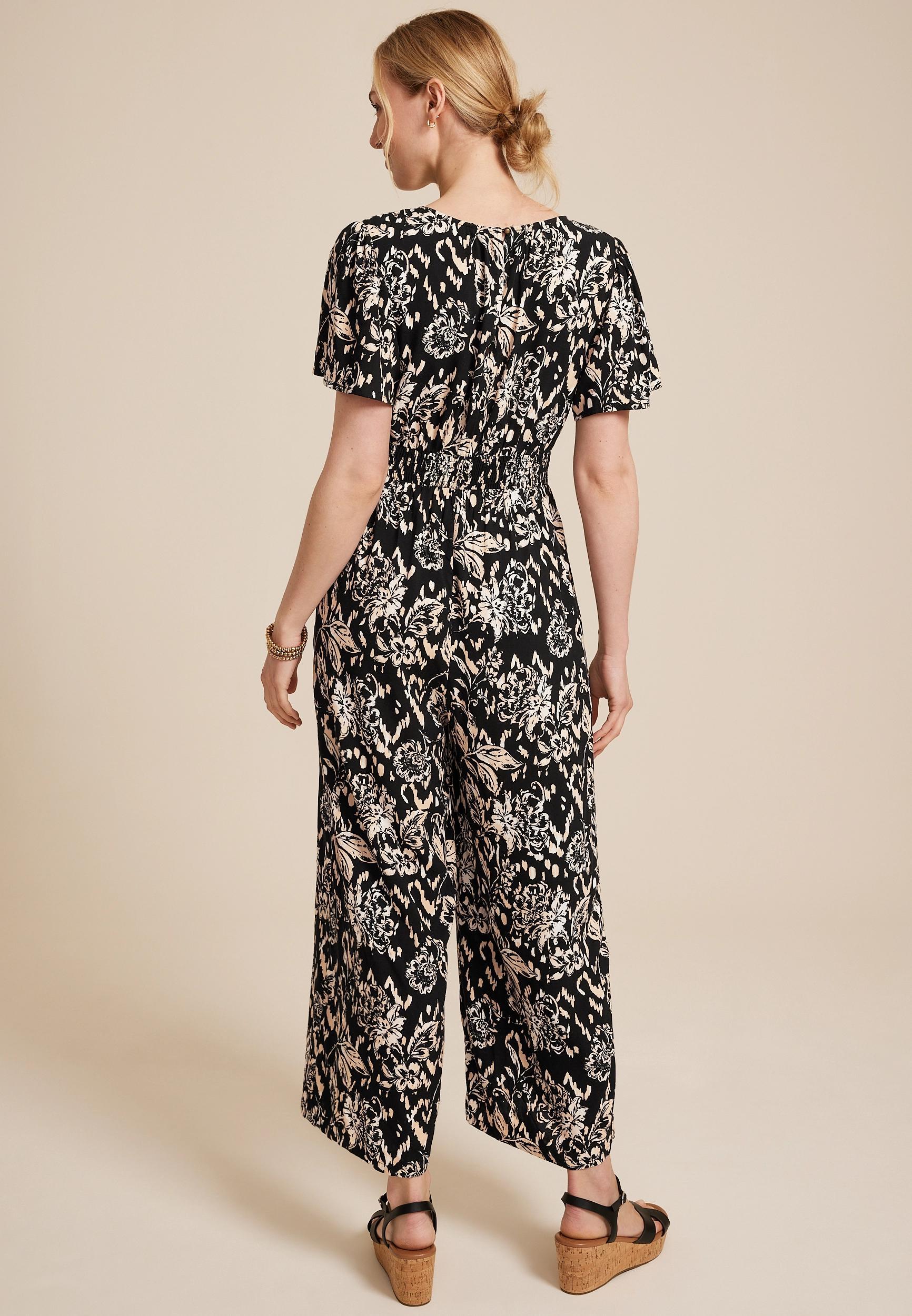 Floral Notch Neck Jumpsuit Product Image