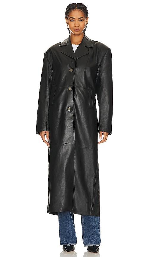 GRLFRND The Long Leather Coat Product Image