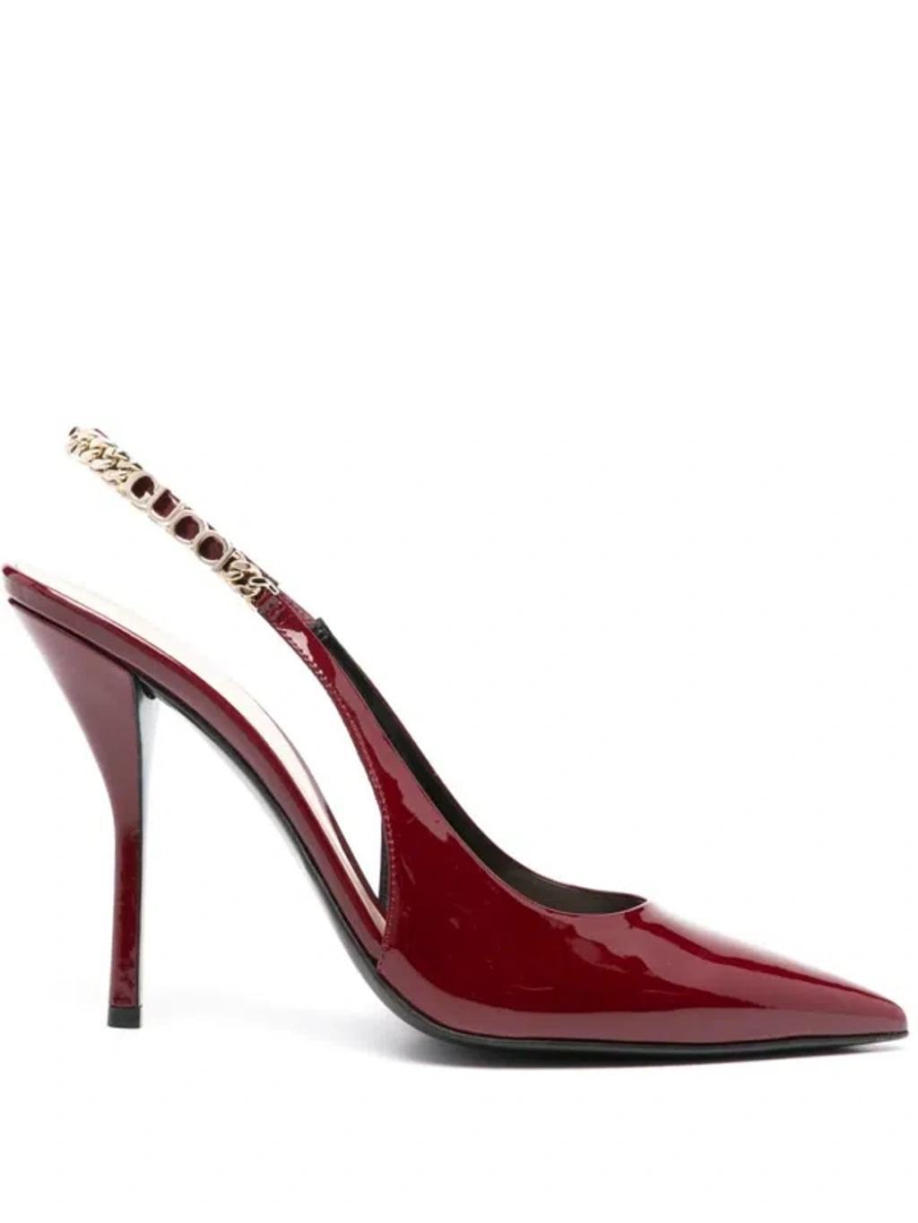 GUCCI Patent Leather Slingback Pumps In Red Product Image