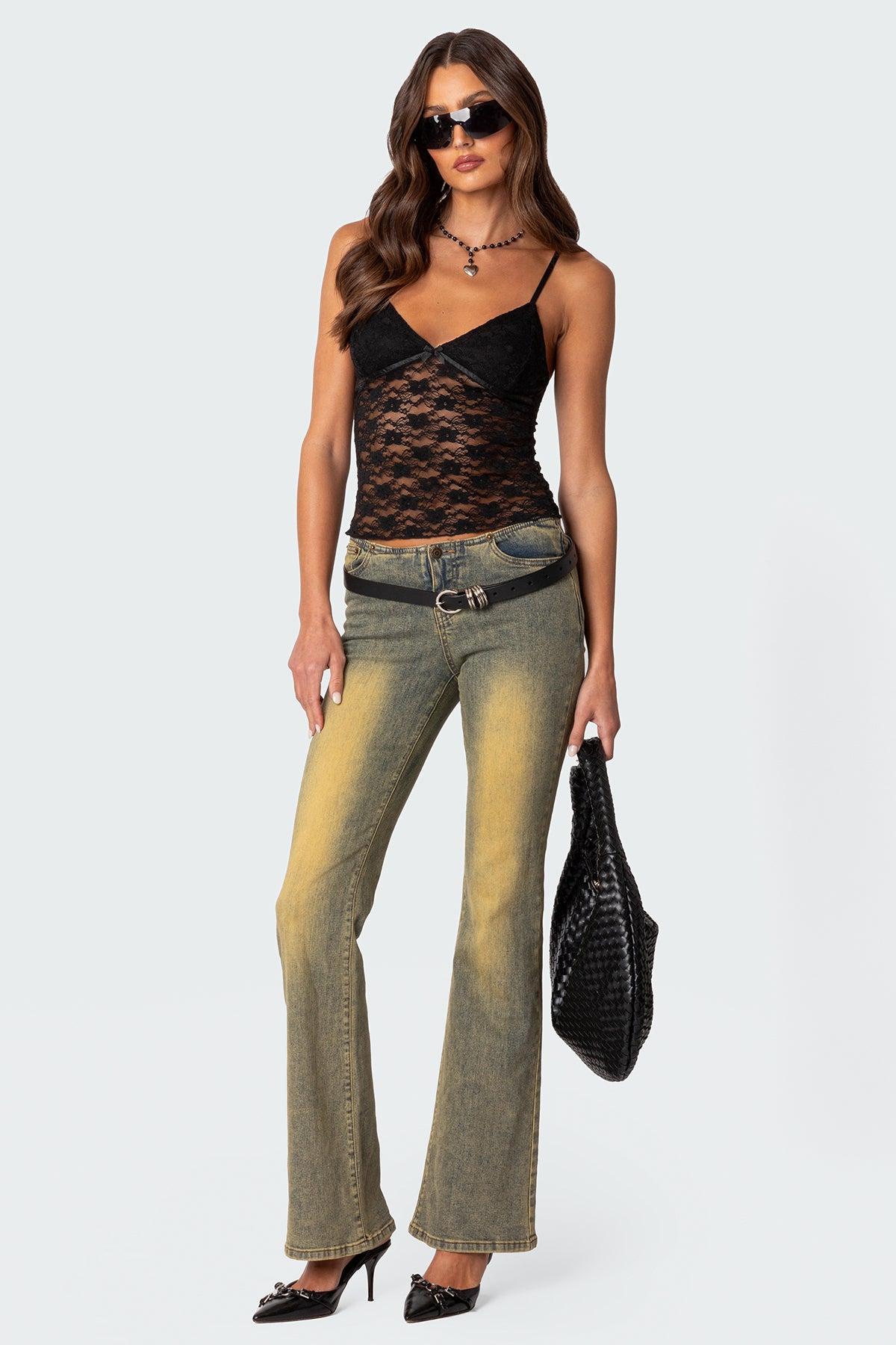 Eira Sheer Lace Tank Top Product Image