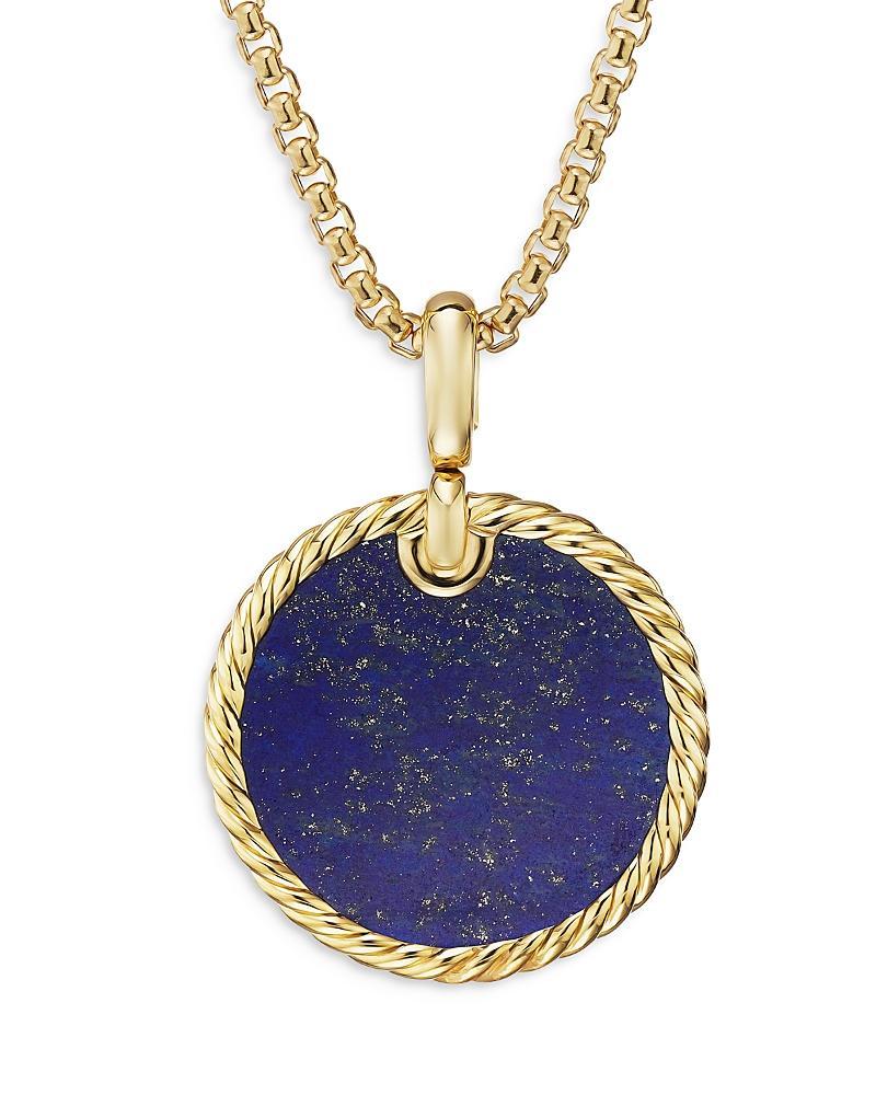 David Yurman Dy Elements Disc Pendant in 18K Yellow Gold with Lapis Product Image