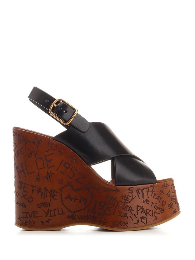 CHLOÉ Maxime Wedge Sandal In Black Product Image