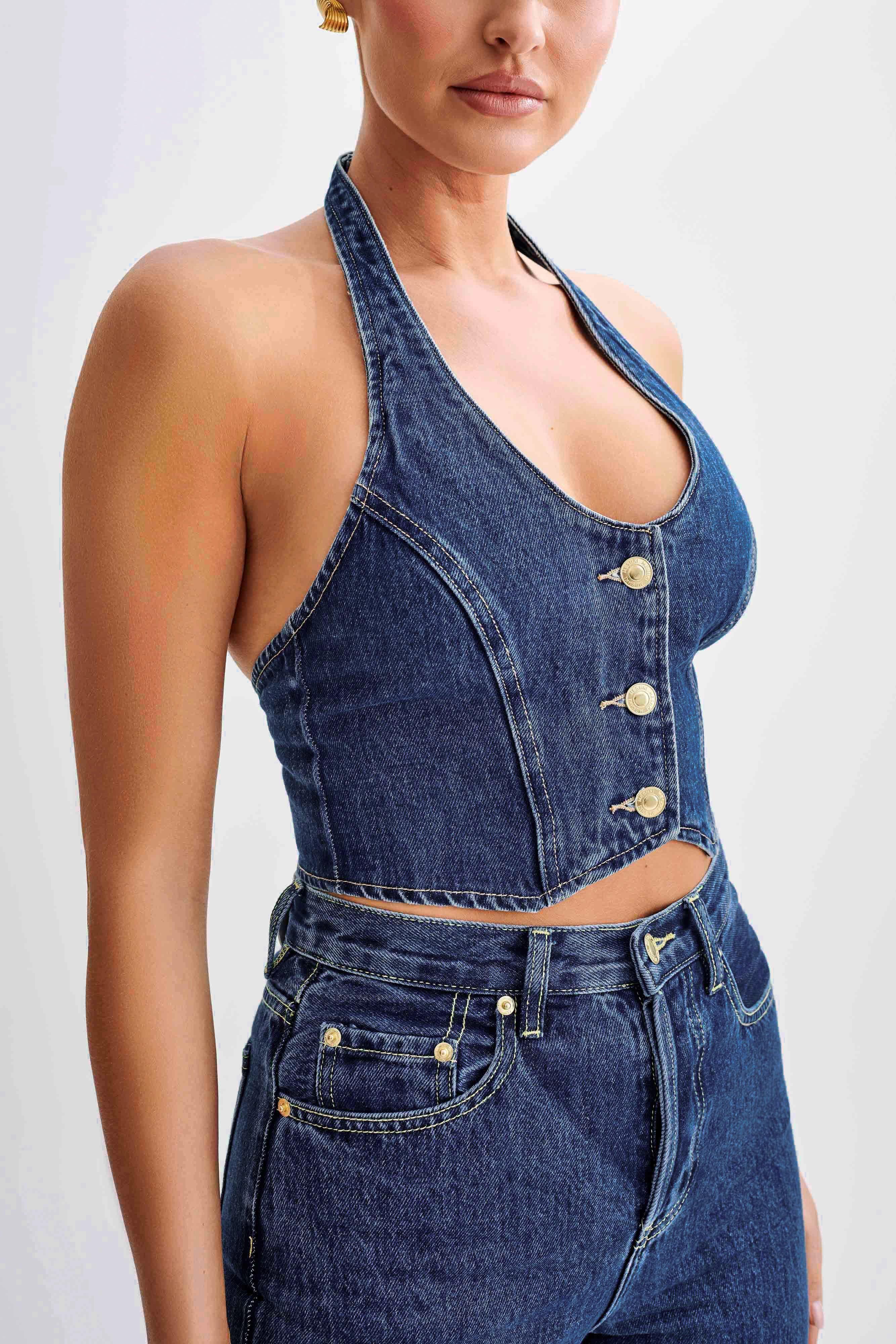 Kieryn Denim Vest - Dark Blue Product Image