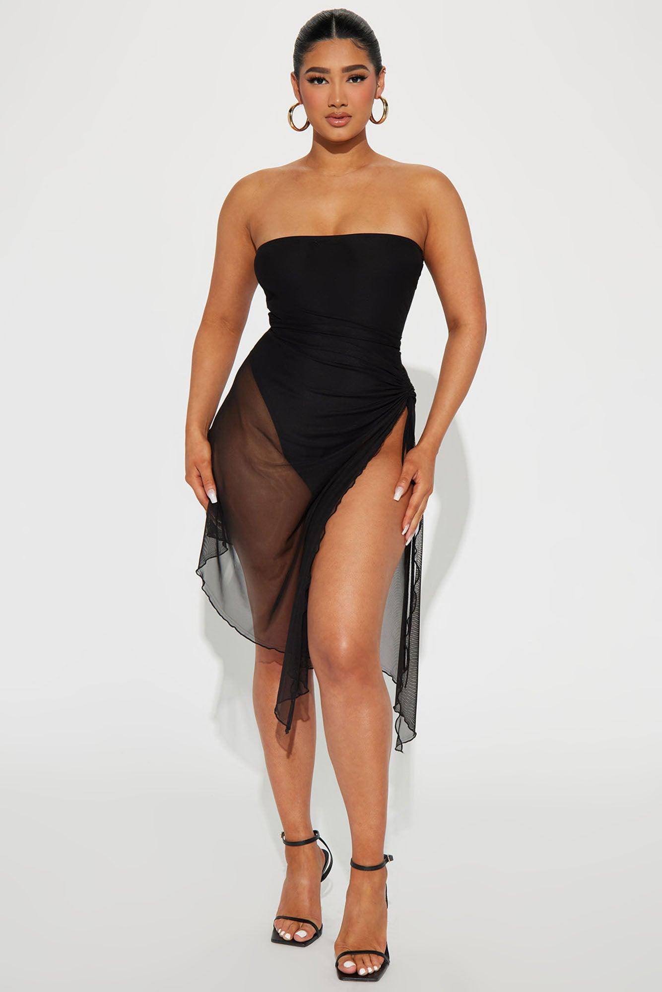 Midnight Allure Midi Dress - Black Product Image