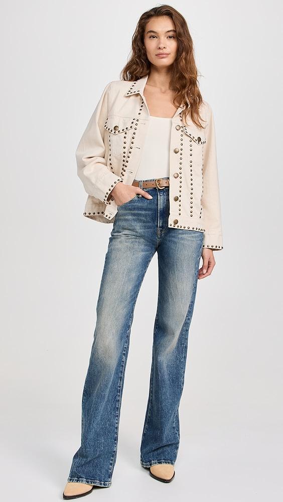 THE GREAT. The Studded Slouchy Jean Jacket | Shopbop Product Image