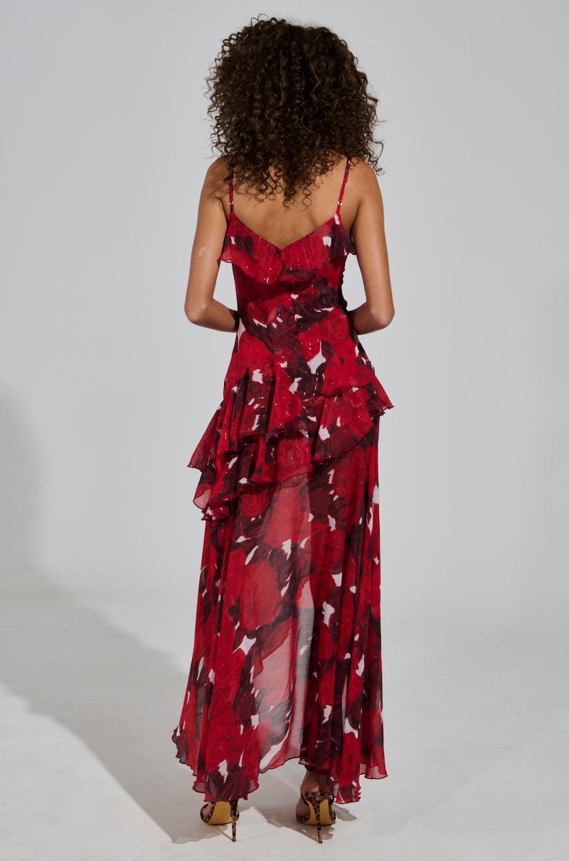 MAEVE PRINTED RUFFLE MAXI DRESS Product Image