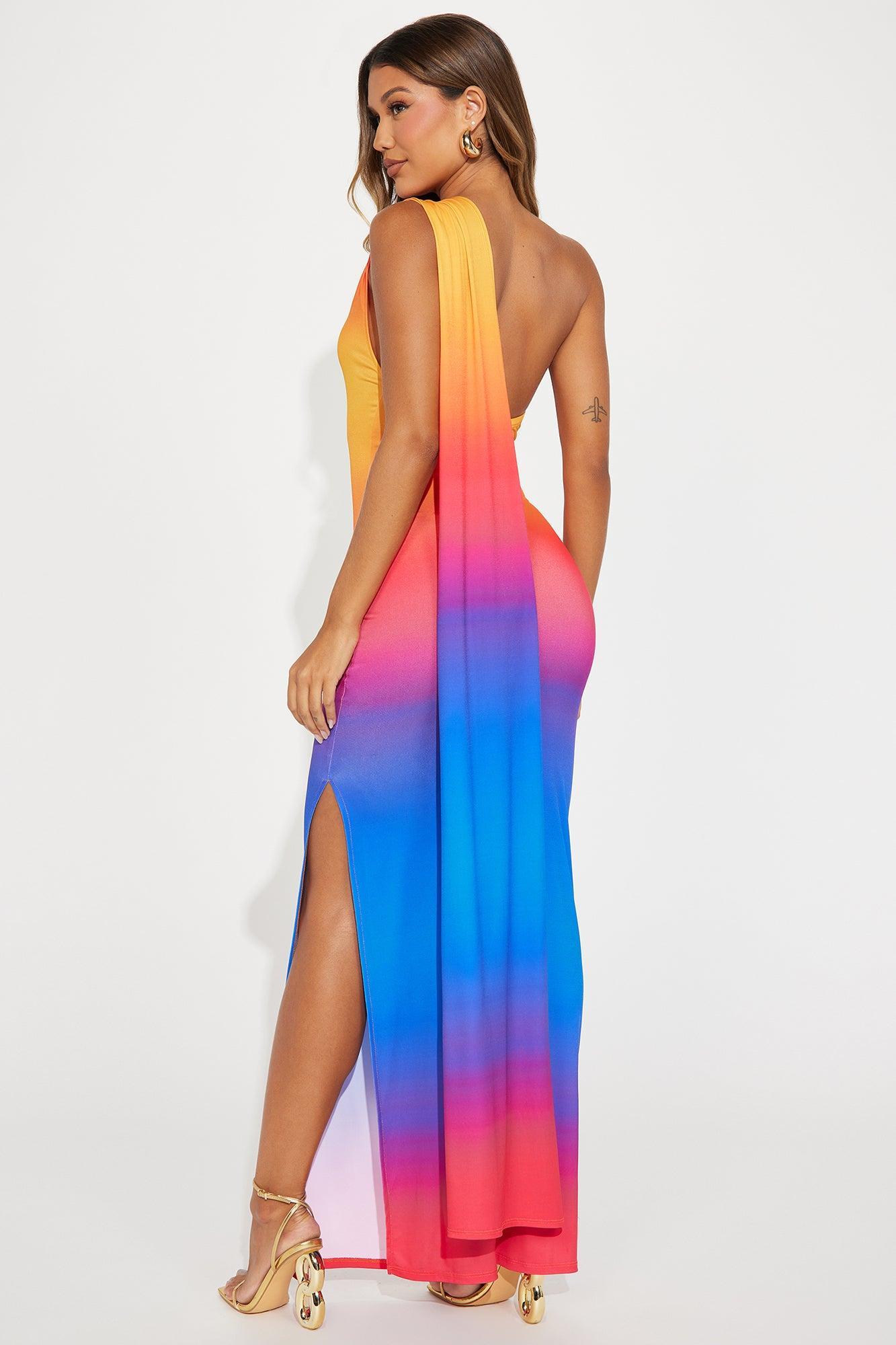 Sunset On Me Maxi Dress - Multi Color Product Image