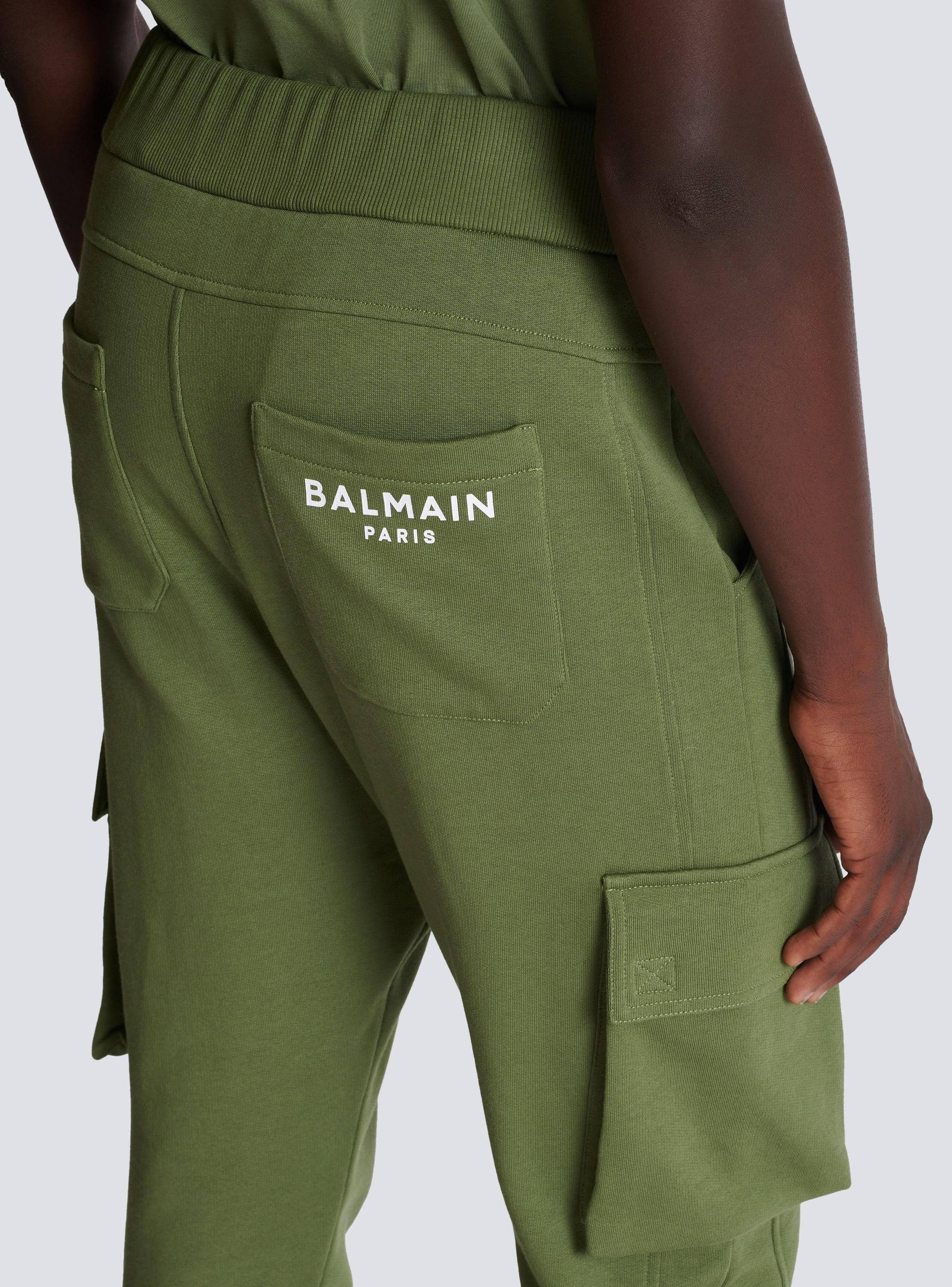 Cargo joggers with Balmain Paris print  Product Image