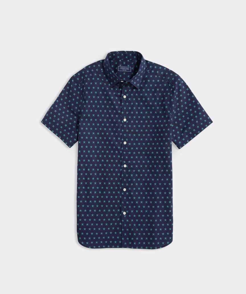 Cotton Madras Short-Sleeve Starfish Shirt Product Image