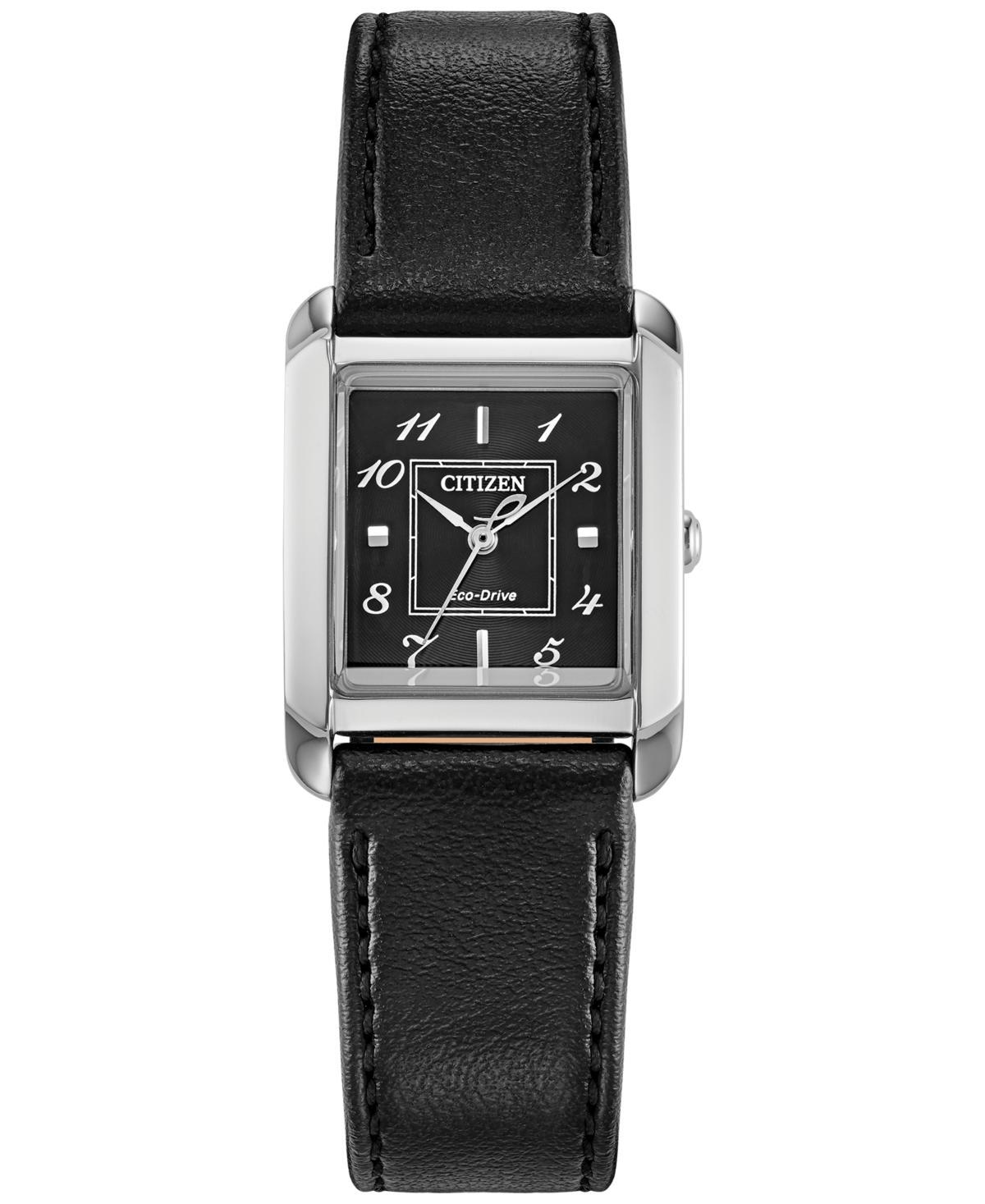 Citizen Womens Bianca Quartz Analog Black Leather Strap Watch Product Image