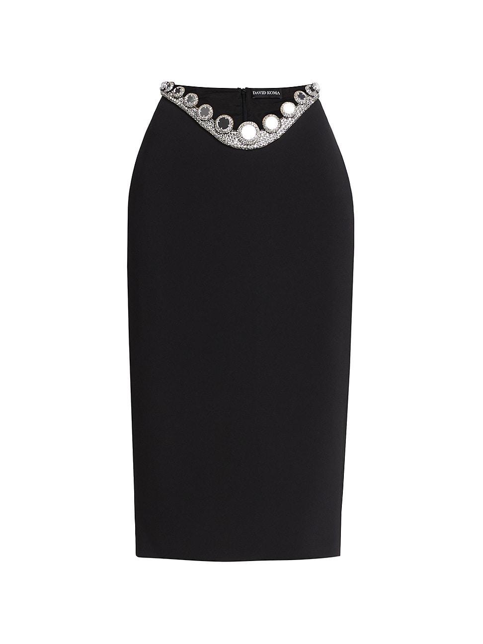 Womens Circle-Embellished Midi-Skirt Product Image