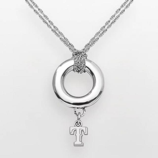 LogoArt Texas Rangers Sterling Silver Logo Halo Pendant, Womens Product Image