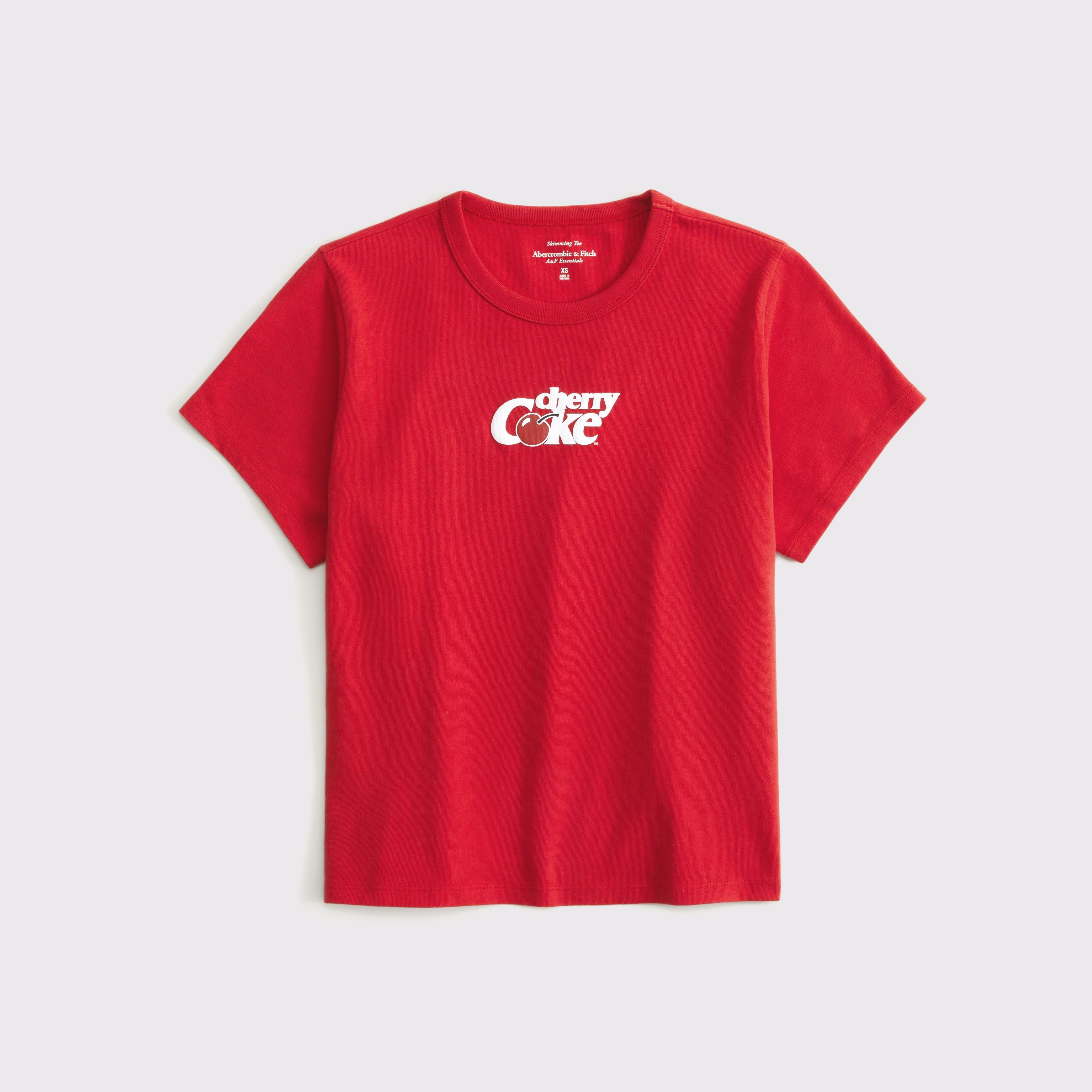 Short-Sleeve Cherry Coke Graphic Skimming Tee Product Image