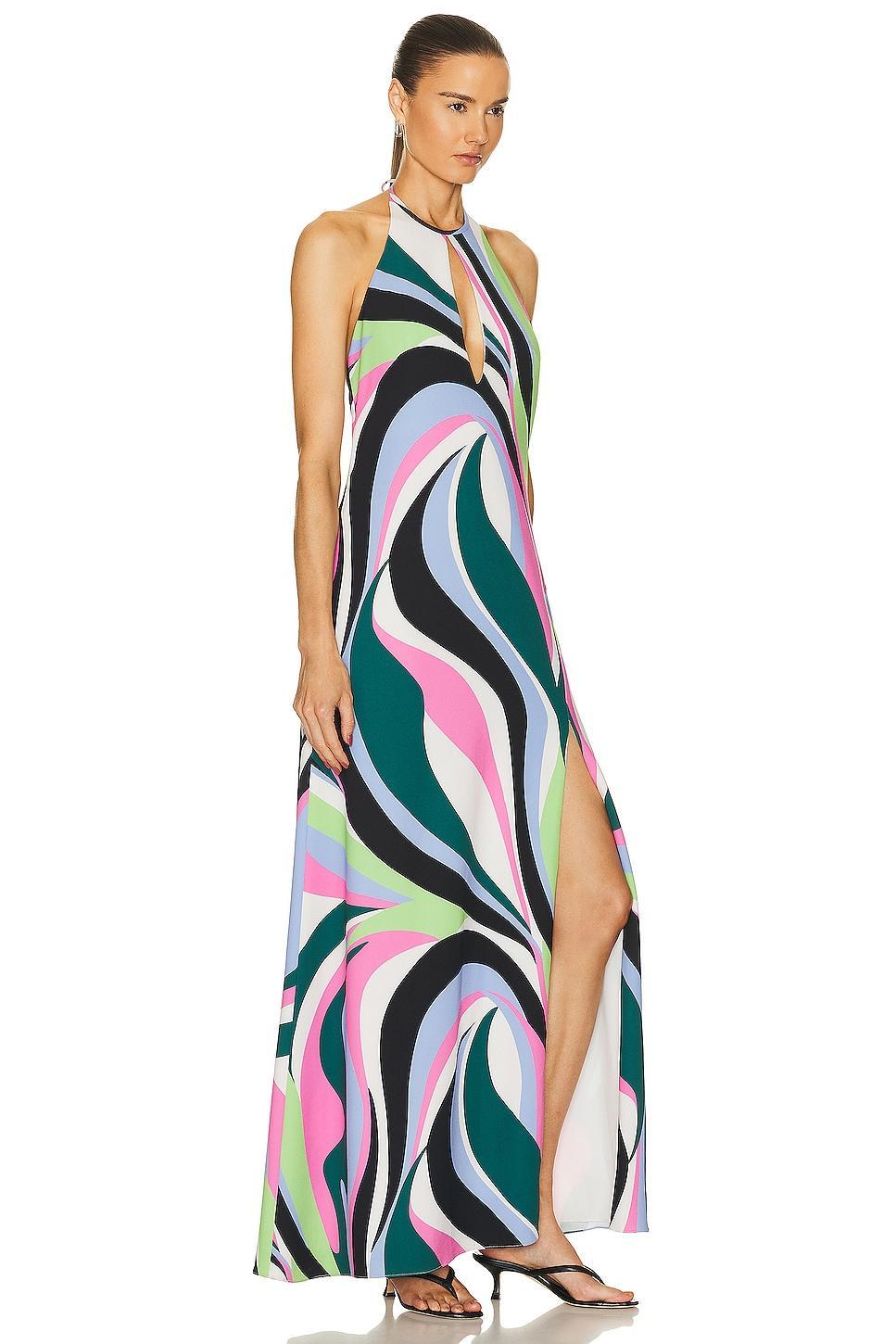 PatBO Delos Keyhole Maxi Dress in Teal. Product Image