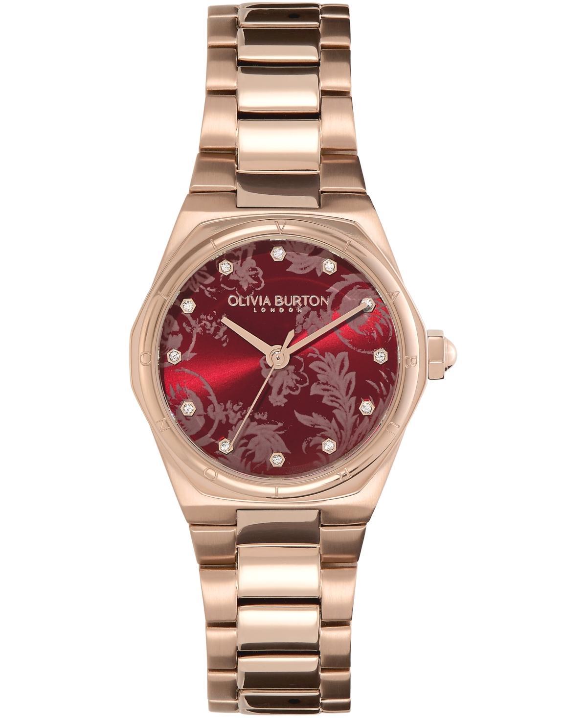 Olivia Burton Womens Sports Luxe Hexa Mini Carnation Gold-Tone Stainless Steel Bracelet Watch 28mm Product Image