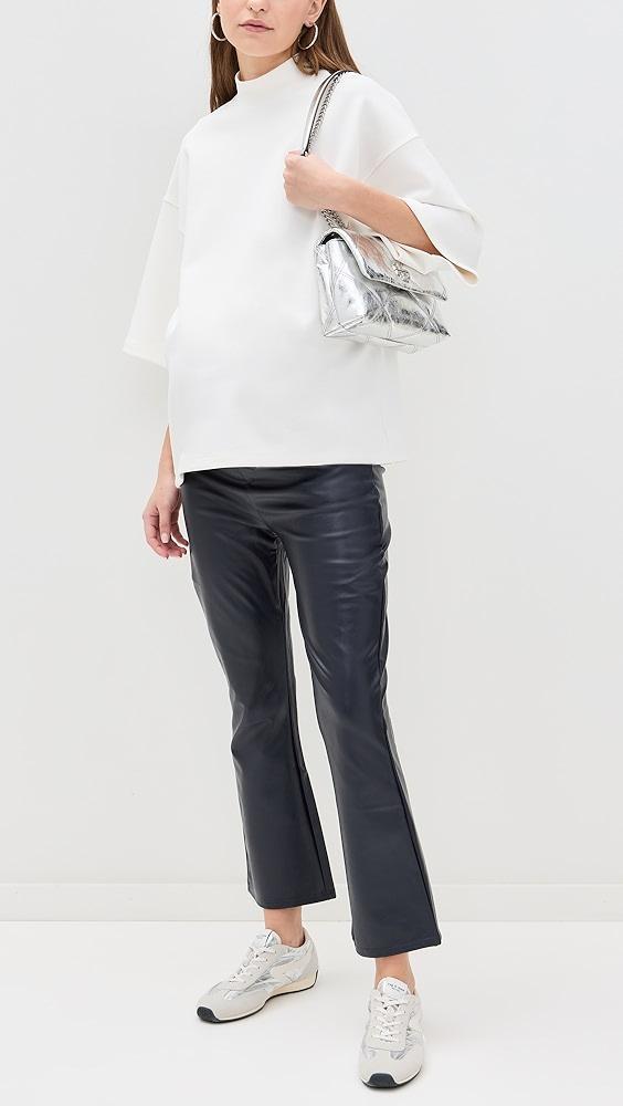 HATCH The Vegan Stretch Leather Crop Flare Pants | Shopbop Product Image