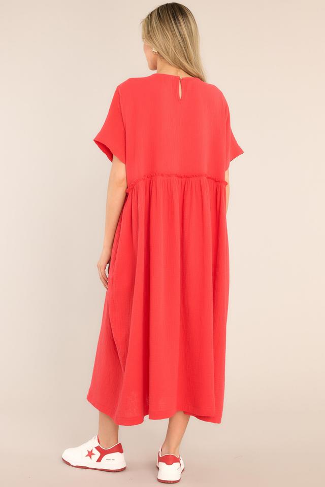 Aura It Was Kismet Cherry Midi Dress Red Product Image