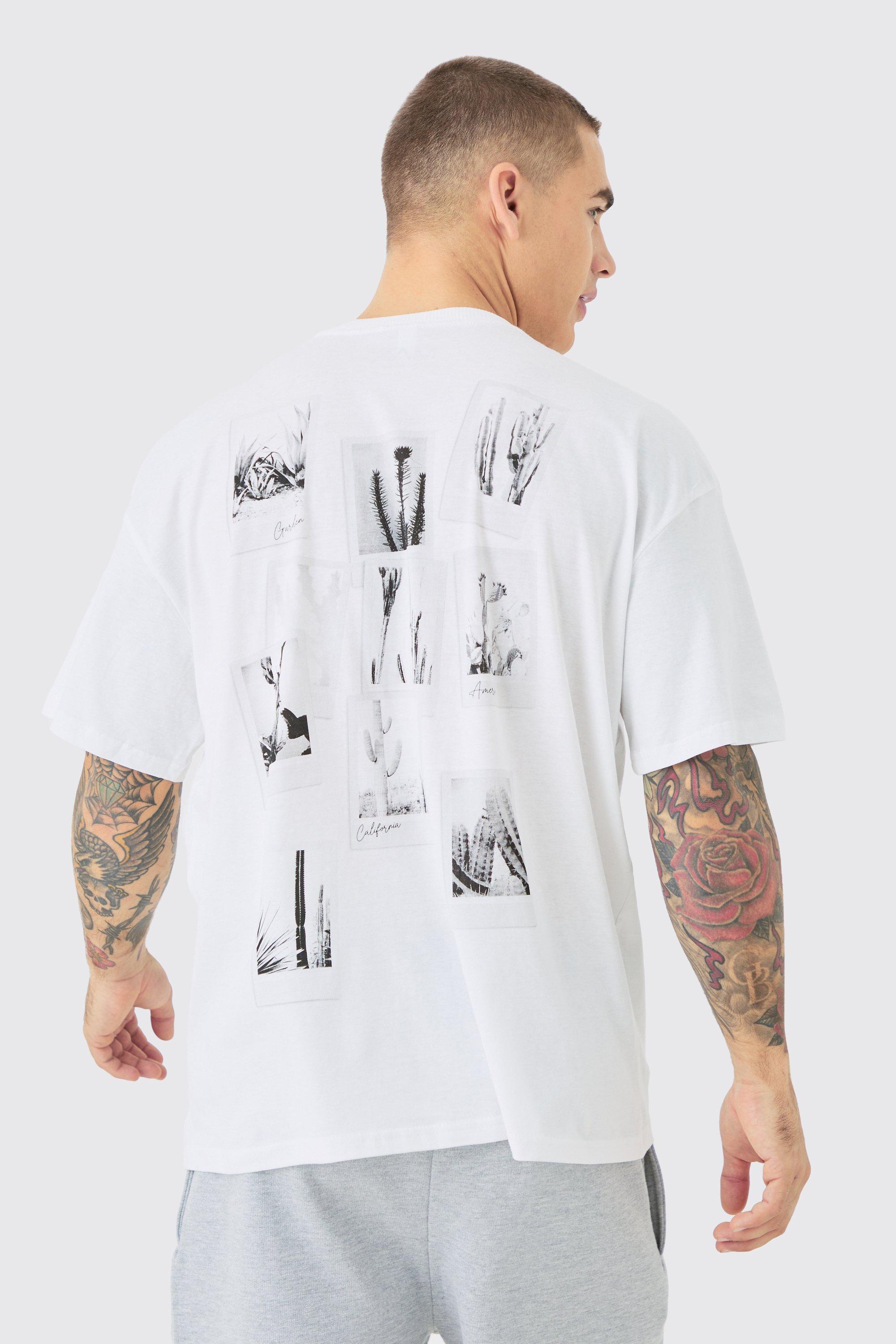 Oversized Photographic Collage Back Print T-shirt | boohooMAN USA Product Image