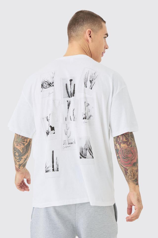 Oversized Photographic Collage Back Print T-shirt | boohooMAN USA Product Image