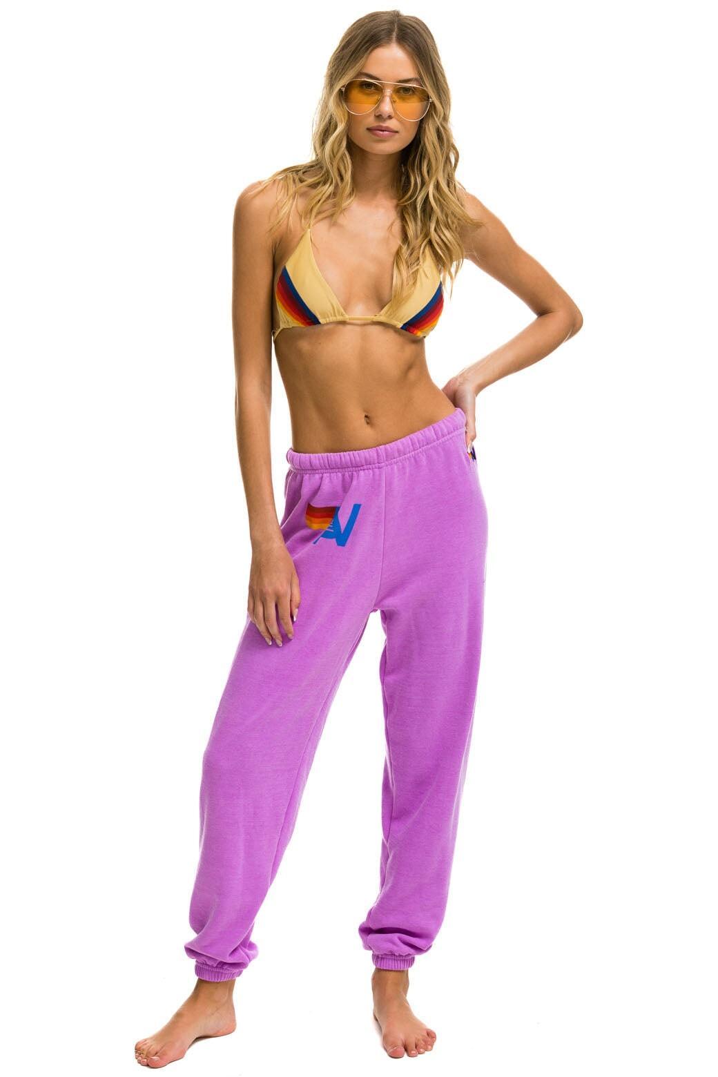 LOGO SWEATPANTS - NEON PURPLE Female Product Image