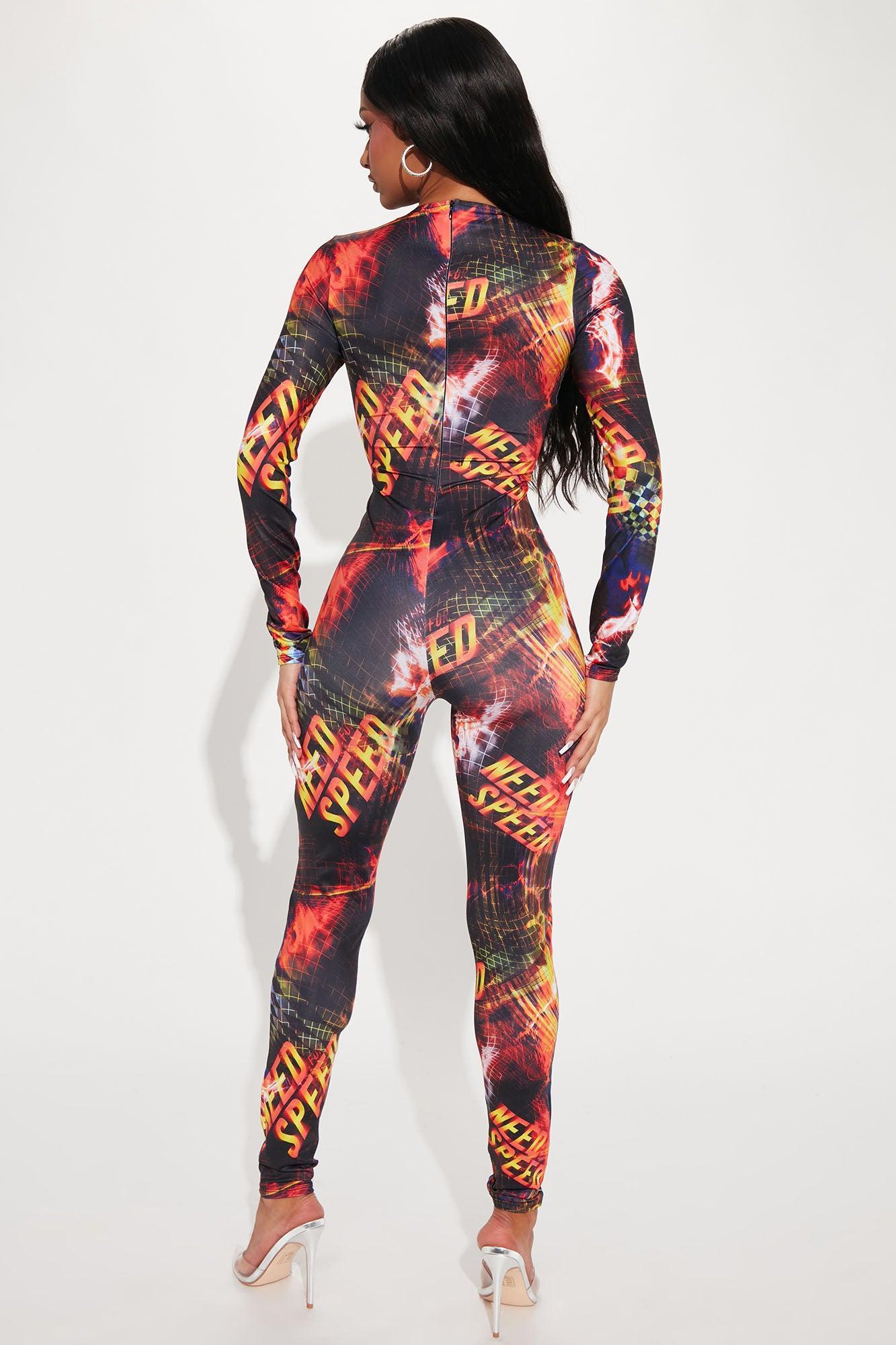 Need Speed Printed Jumpsuit - Black/combo Product Image