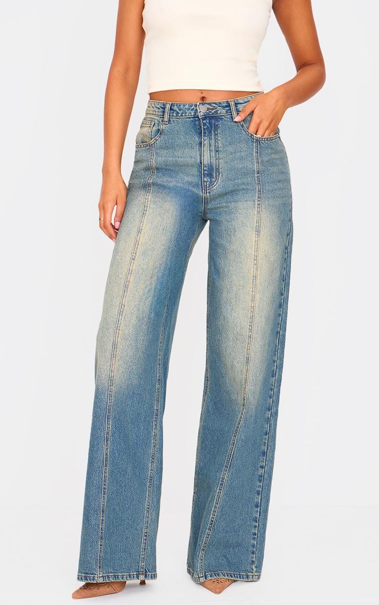 Tall Vintage Wash Wide Leg Jeans Product Image