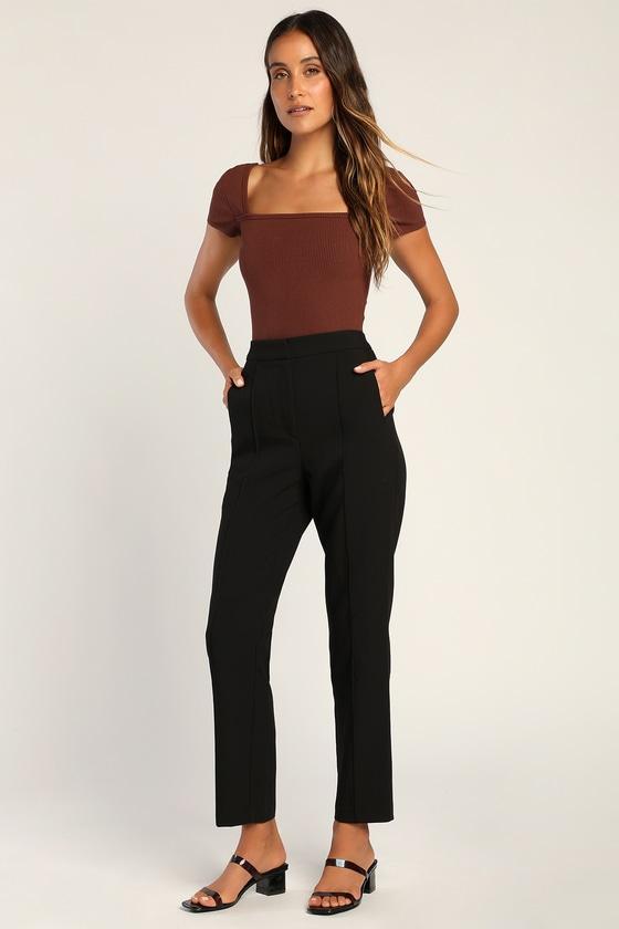 Chic Business Black High-Waisted Trouser Pants product image